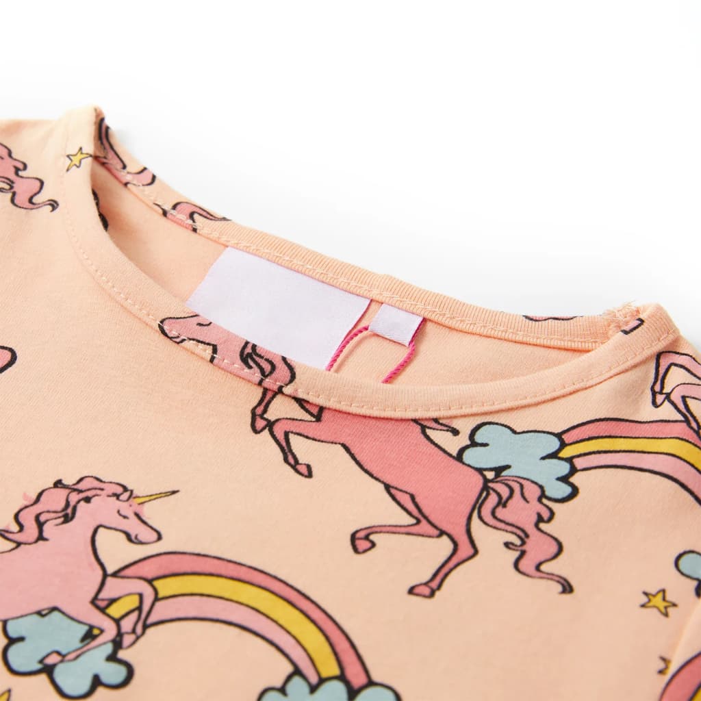 Kinderpyjama mit Kurzen Ärmeln in Hellorange und Hellrosa
