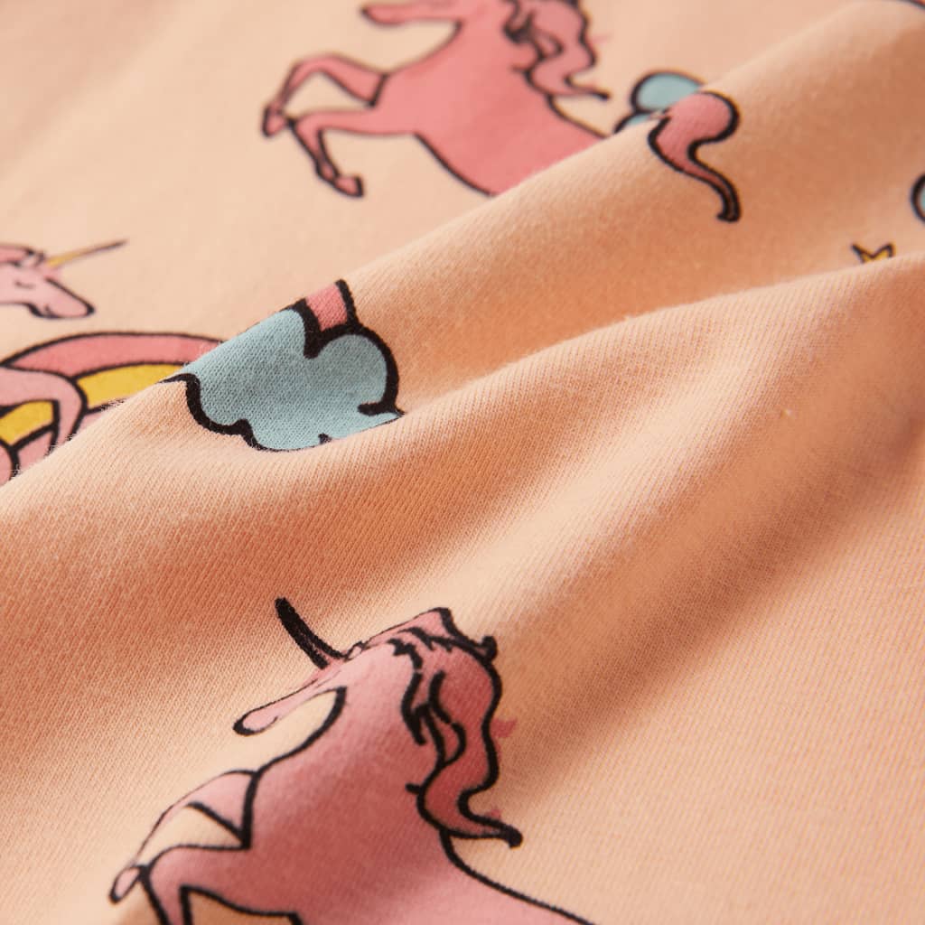 Kinderpyjama mit Kurzen Ärmeln in Hellorange und Hellrosa