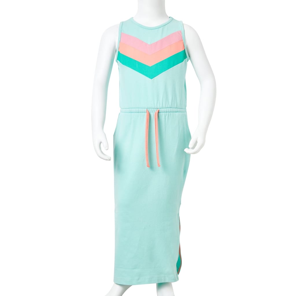 Kinderkleid mit Kordelzug Helles Minzgrün