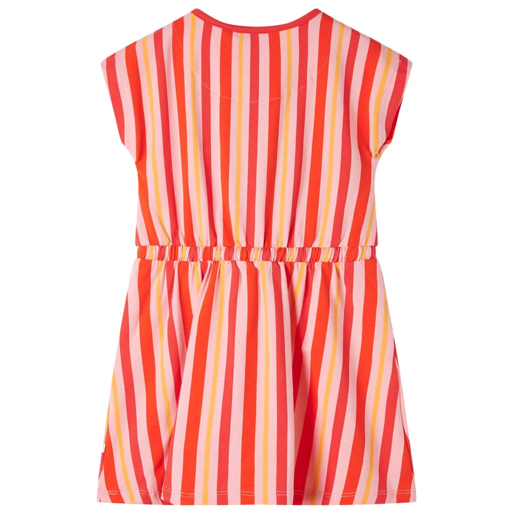 Kinderkleid mit Kordelzug Rosa und Rot