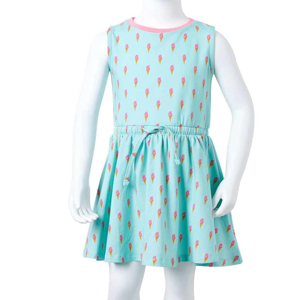 Kinderkleid mit Kordelzug Helles Minzgrün