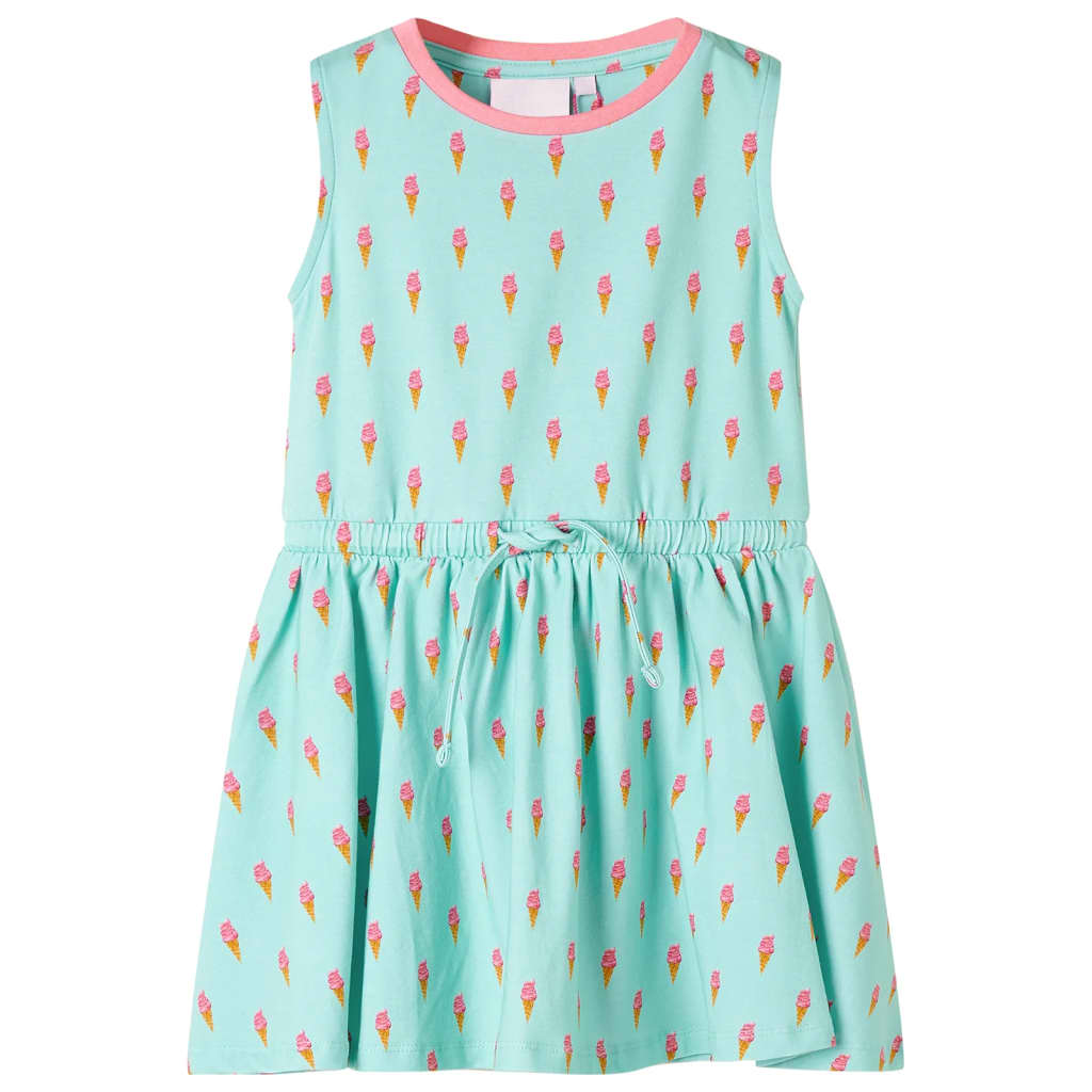 Kinderkleid mit Kordelzug Helles Minzgrün