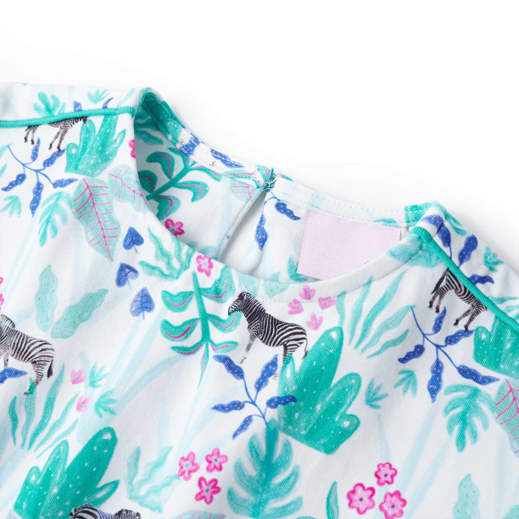 Kinderkleid Ecru und Dunkles Minzgrün