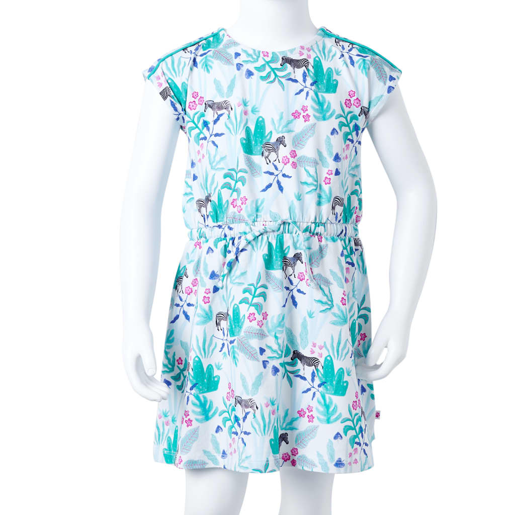 Kinderkleid Ecru und Dunkles Minzgrün