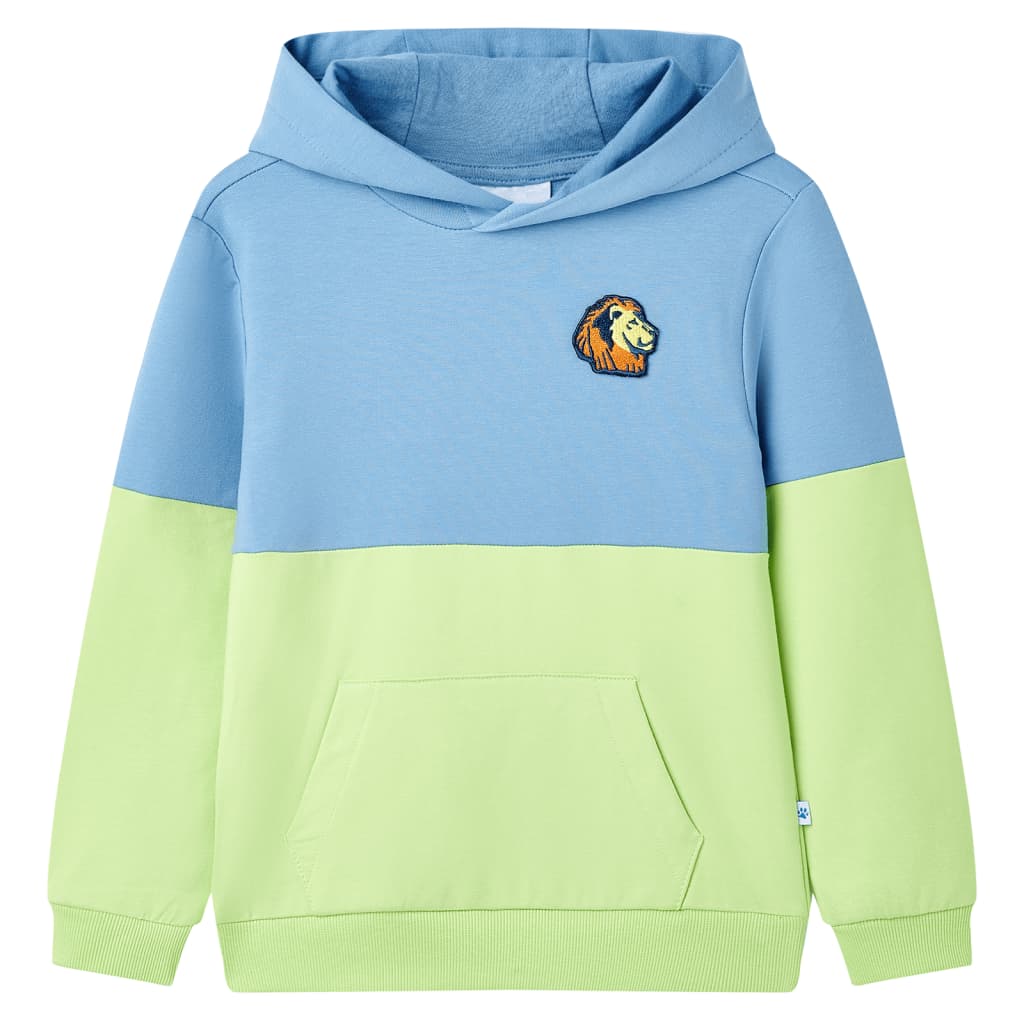 Kinder-Kapuzenpullover Blau und Zartgelb