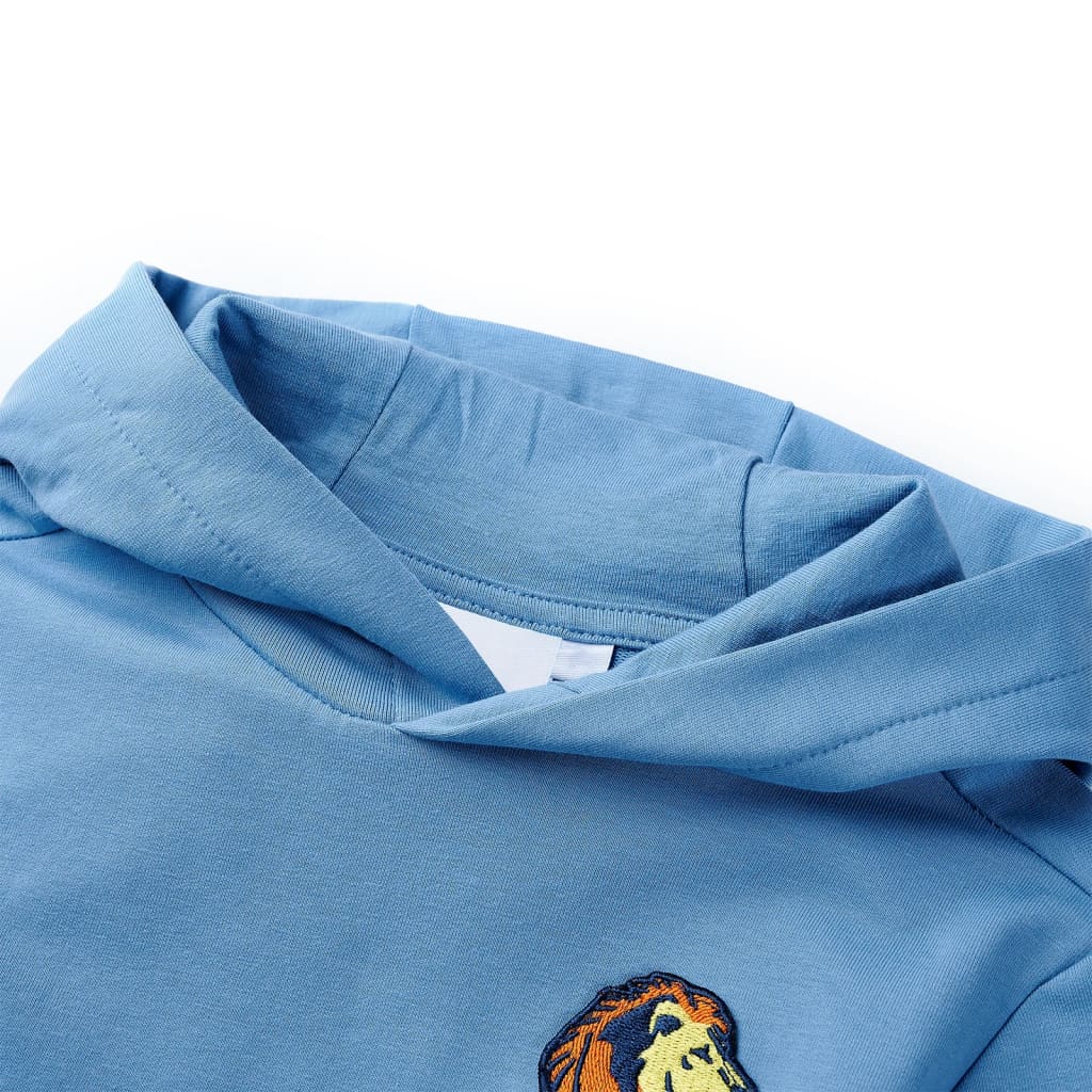 Kinder-Kapuzenpullover Blau und Zartgelb
