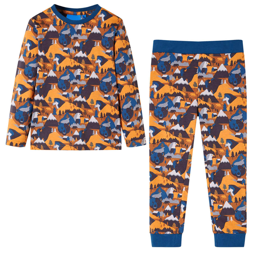 Kinderpyjama mit Langen Ärmeln Cognac
