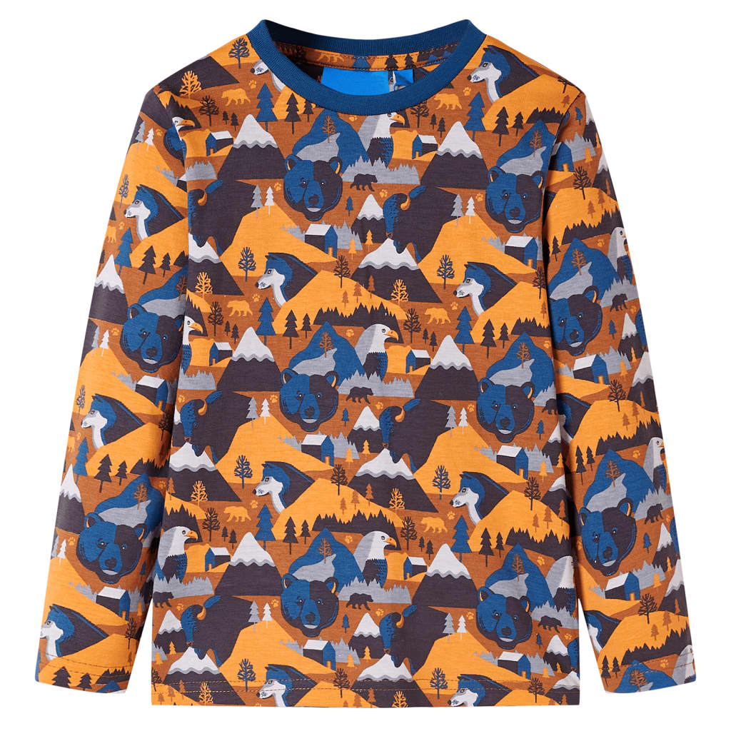 Kinderpyjama mit Langen Ärmeln Cognac