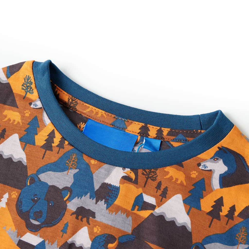 Kinderpyjama mit Langen Ärmeln Cognac