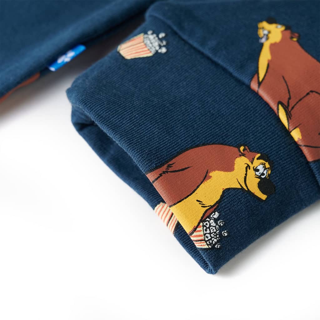 Kinder-Schlafanzug Einteiler Jeansblau