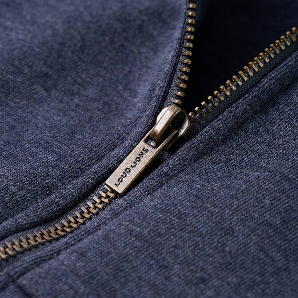 Kinder-Kapuzenpullover mit Reißverschluss Dunkelblau Melange
