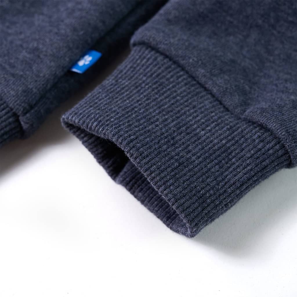 Kinder-Kapuzenpullover mit Reißverschluss Dunkelblau Melange