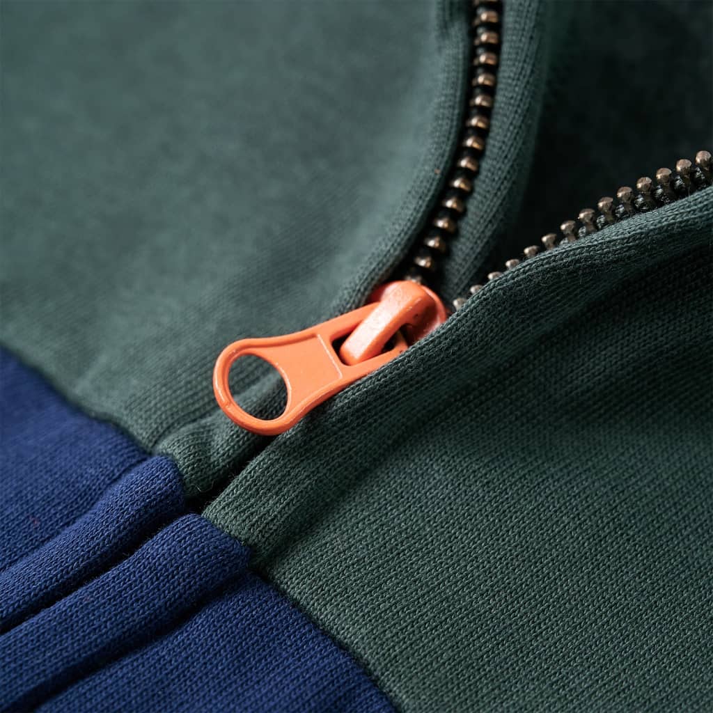 Kinder-Kapuzenpullover mit Reißverschluss Dunkelgrün
