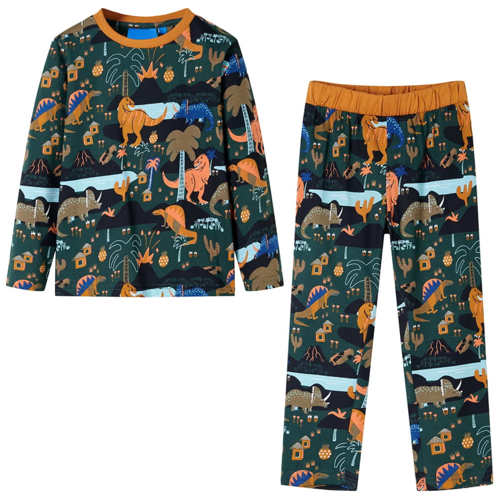 Kinderpyjama mit Langen Ärmeln Dunkelgrün