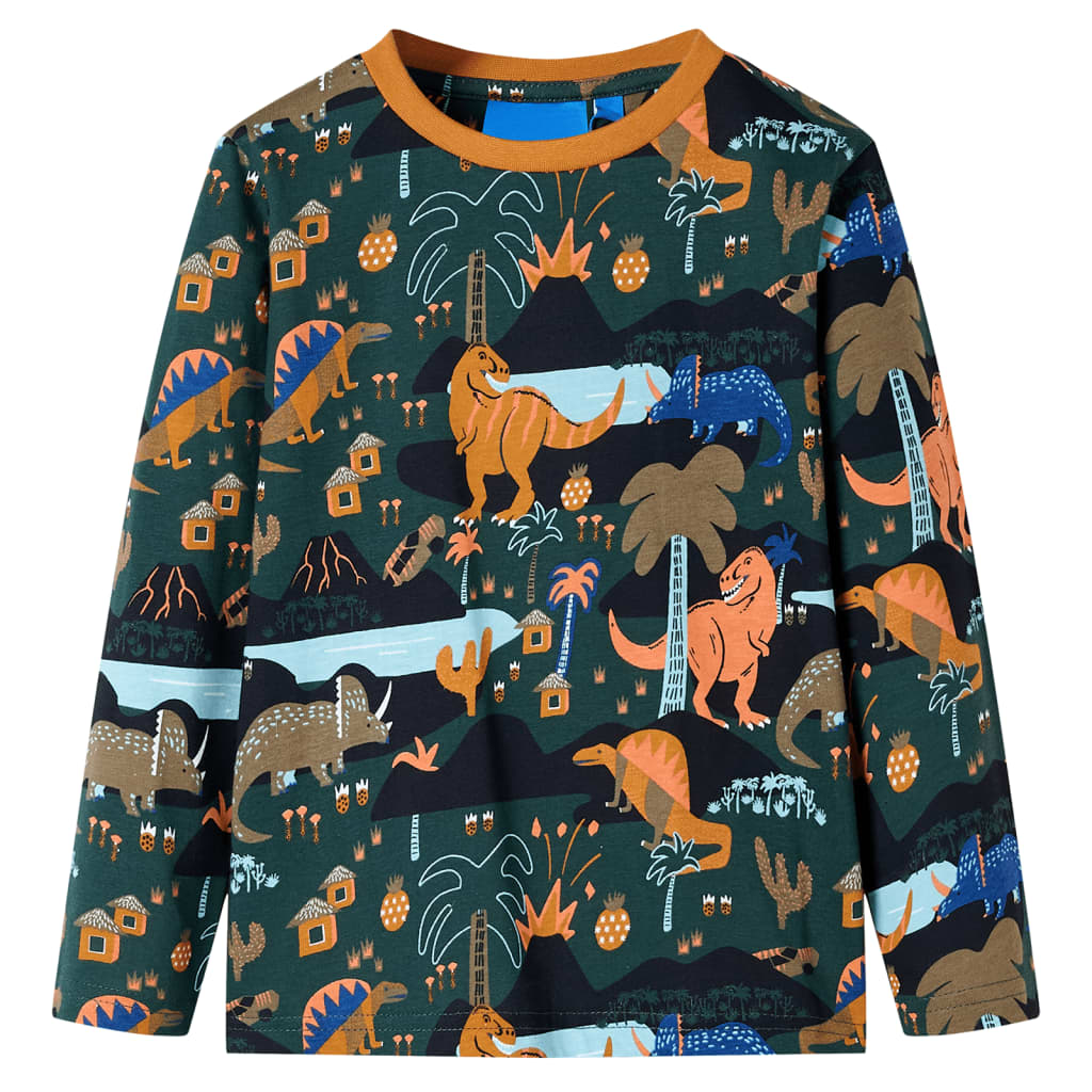 Kinderpyjama mit Langen Ärmeln Dunkelgrün