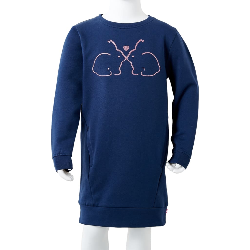 Kinder-Pulloverkleid Marineblau