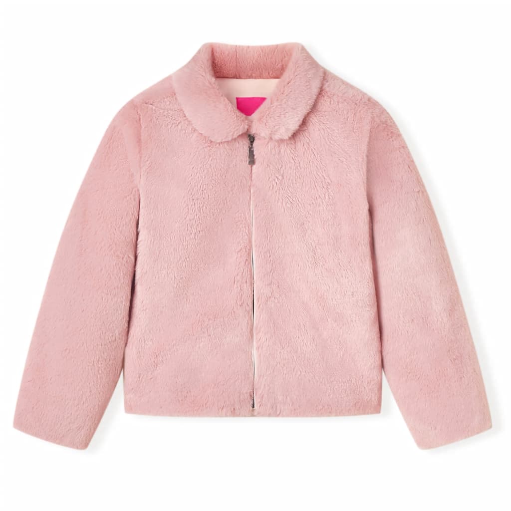 Kindermantel Kunstpelz in Marineblau und Rosa