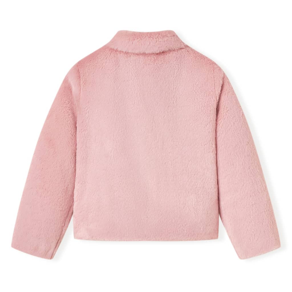 Kindermantel Kunstpelz in Marineblau und Rosa
