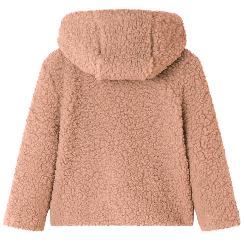Kinder-Kapuzenjacke Teddy-Kunstpelz in Heller Cognac und Minzgrün