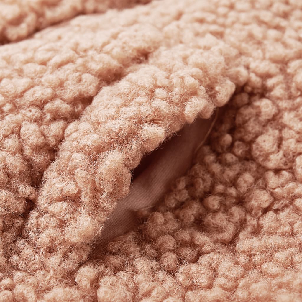 Kinder-Kapuzenjacke Teddy-Kunstpelz in Heller Cognac und Minzgrün