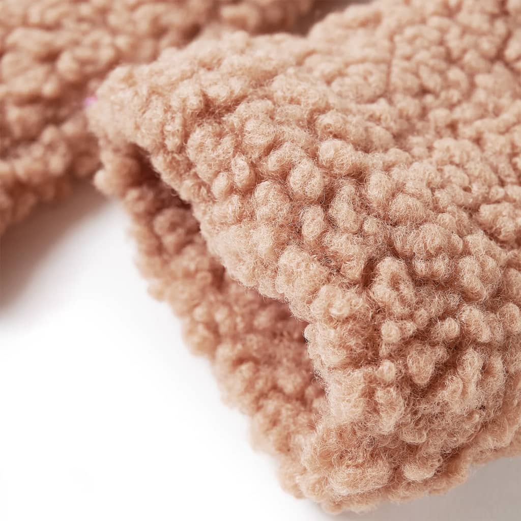 Kinder-Kapuzenjacke Teddy-Kunstpelz in Heller Cognac und Minzgrün