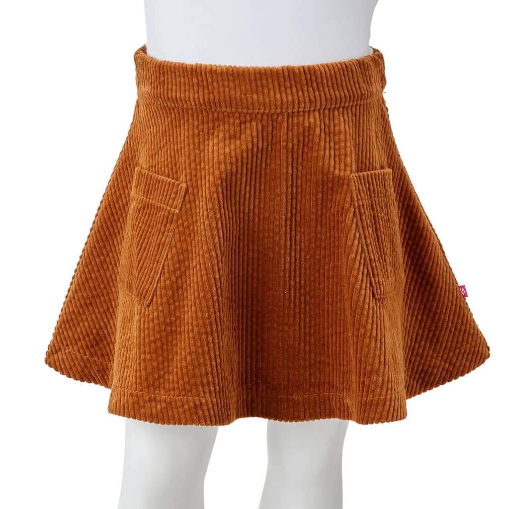 Kinderrock mit Taschen Cord Cognac