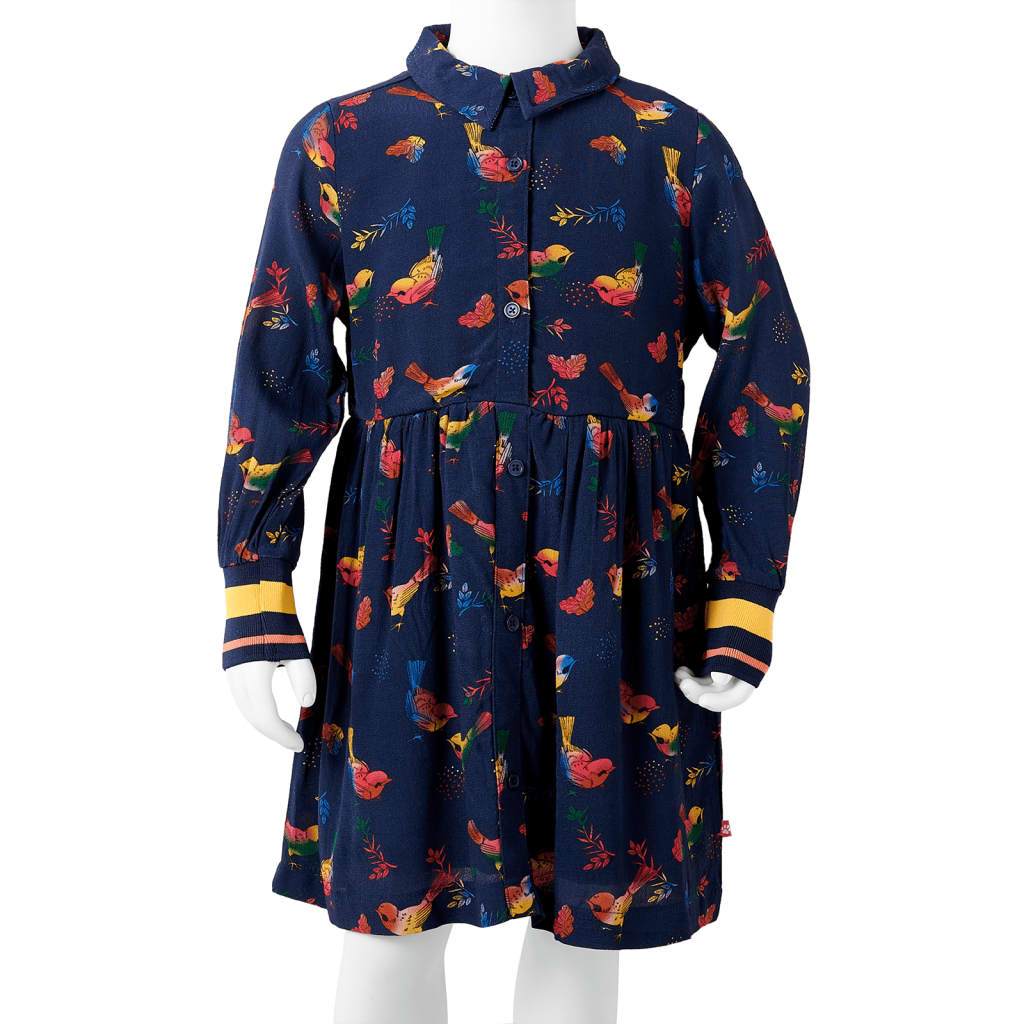 Kinderkleid mit Langen Ärmeln Marineblau