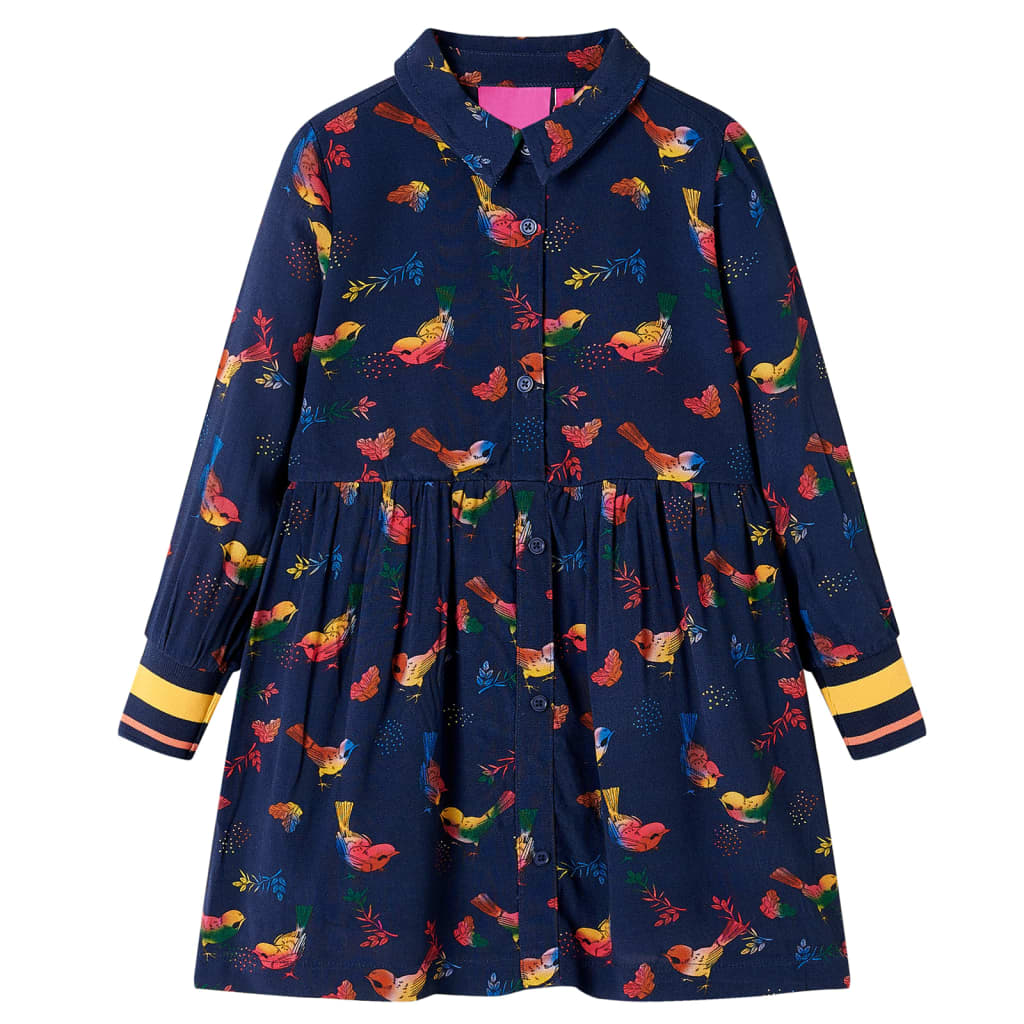 Kinderkleid mit Langen Ärmeln Marineblau