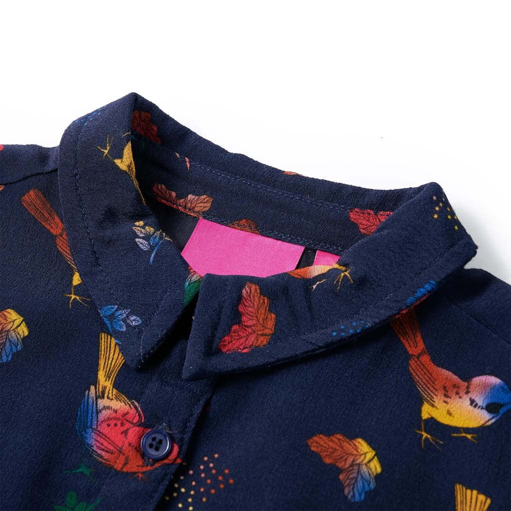 Kinderkleid mit Langen Ärmeln Marineblau