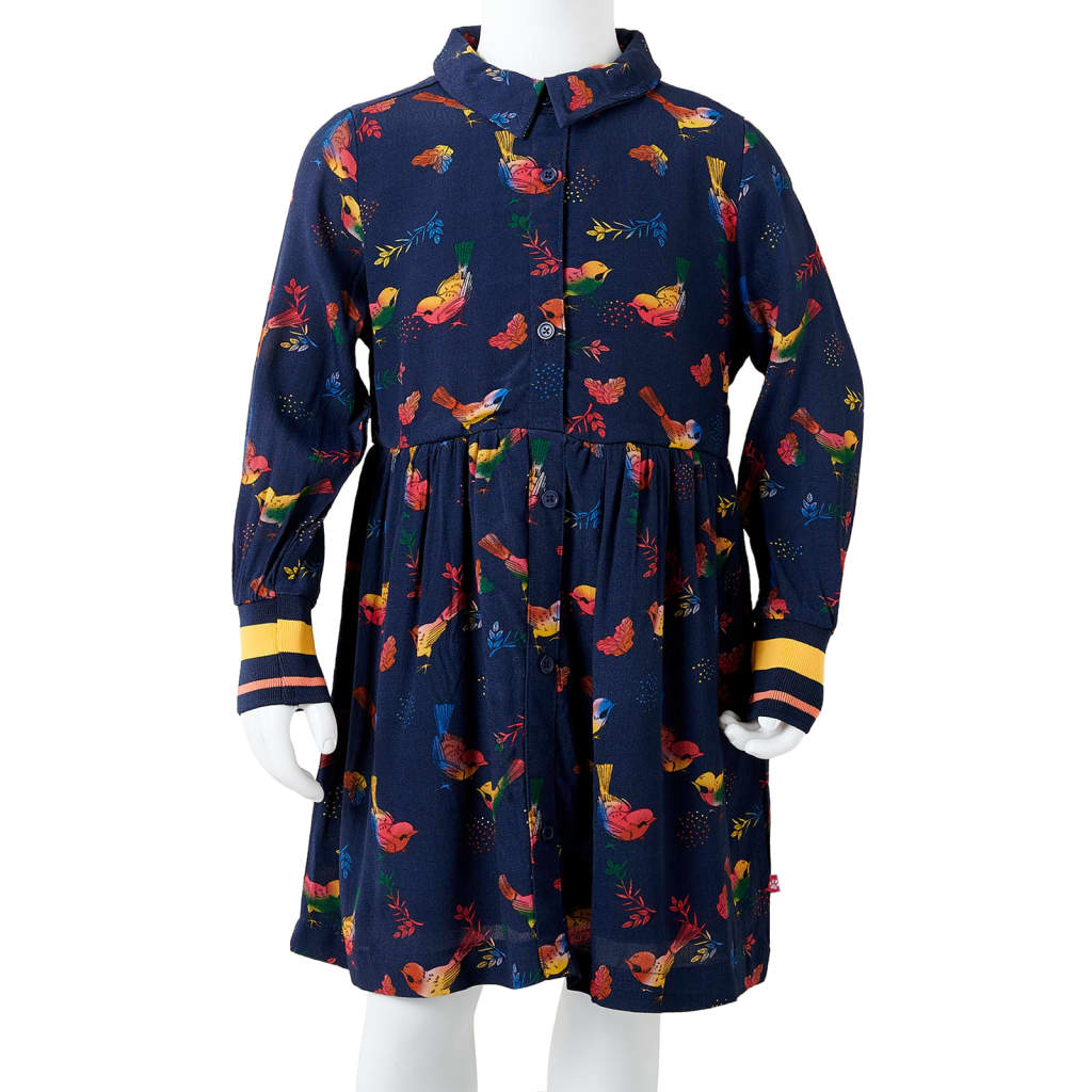Kinderkleid mit Langen Ärmeln Marineblau