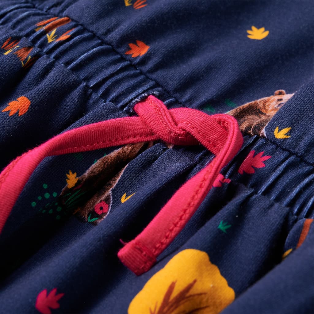 Kinderkleid mit Langen Ärmeln und Kordelzug Marineblau