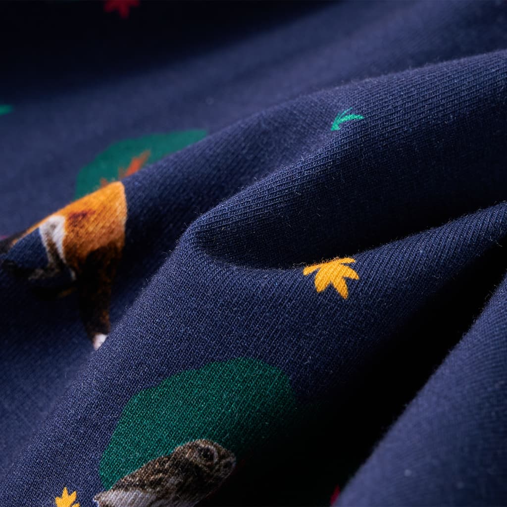 Kinderkleid mit Langen Ärmeln und Kordelzug Marineblau