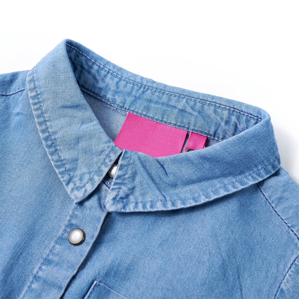 Kinderkleid mit Langen Ärmeln Marineblau und Jeansblau