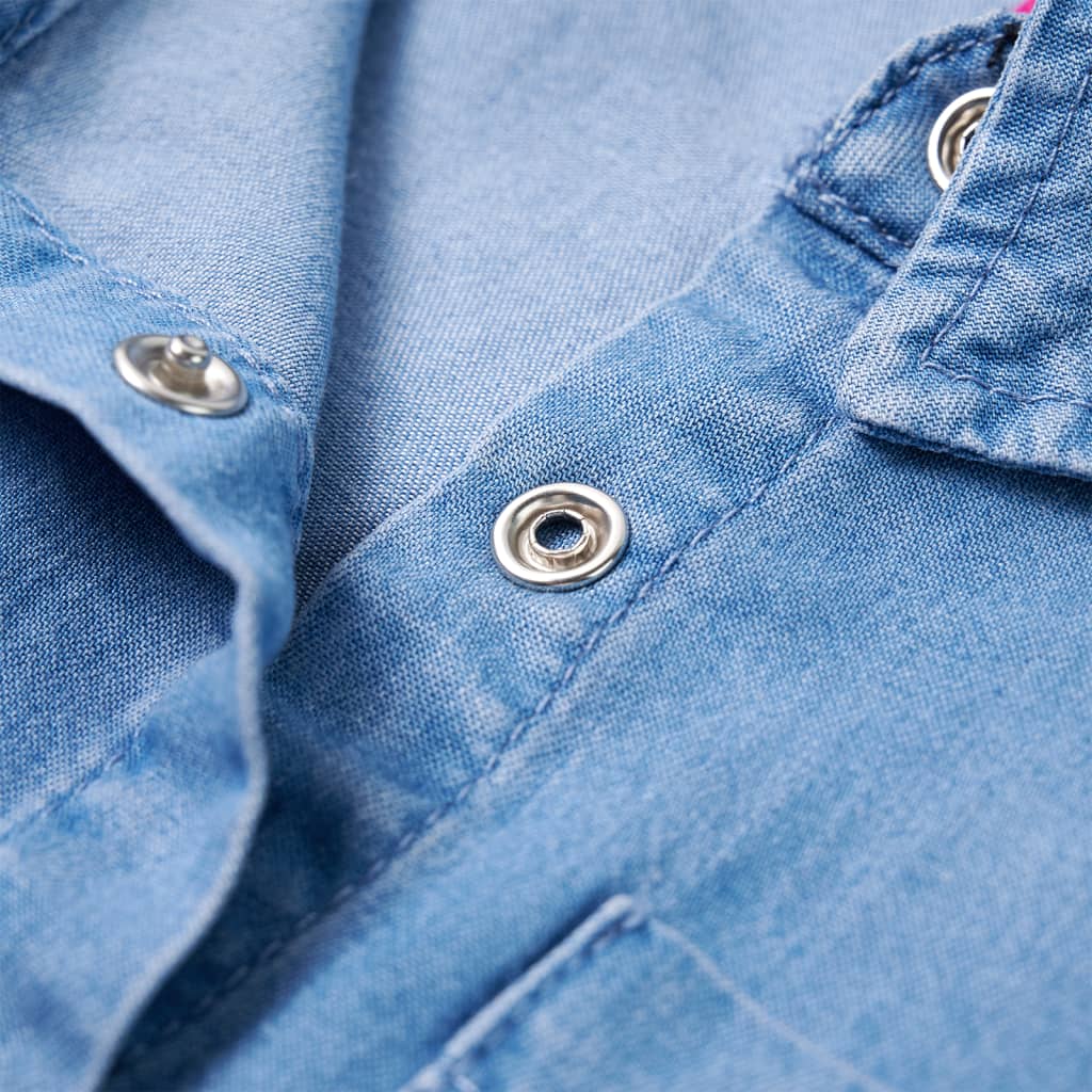 Kinderkleid mit Langen Ärmeln Marineblau und Jeansblau