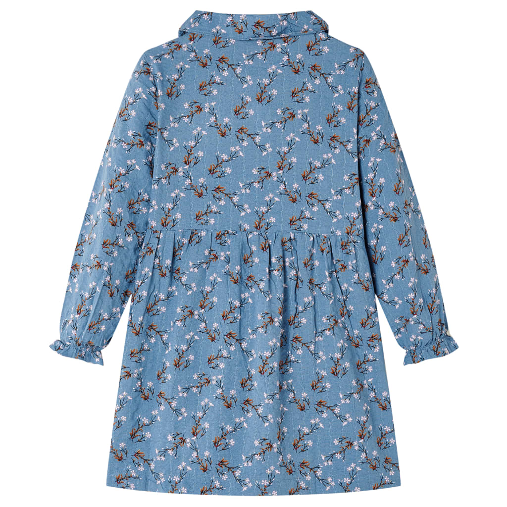 Kinderkleid mit Langen Ärmeln Petrolblau