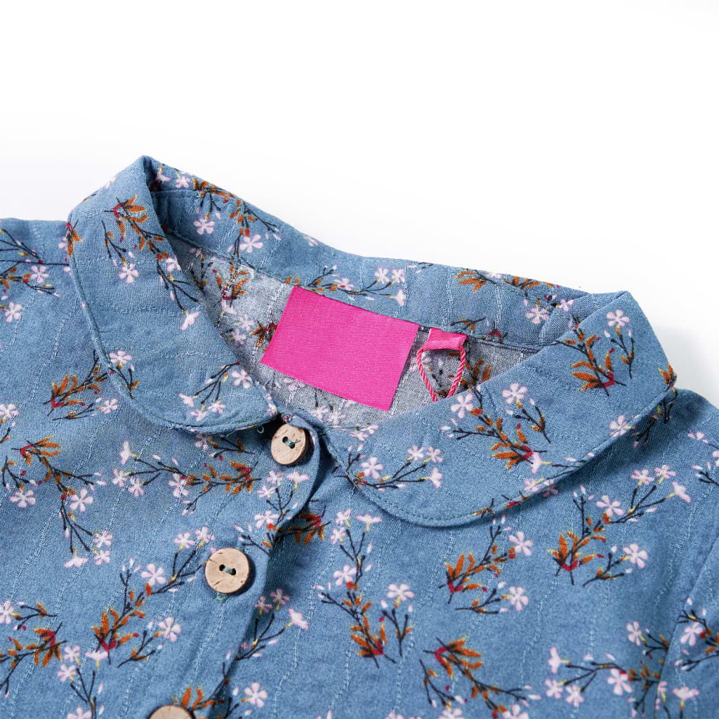 Kinderkleid mit Langen Ärmeln Petrolblau
