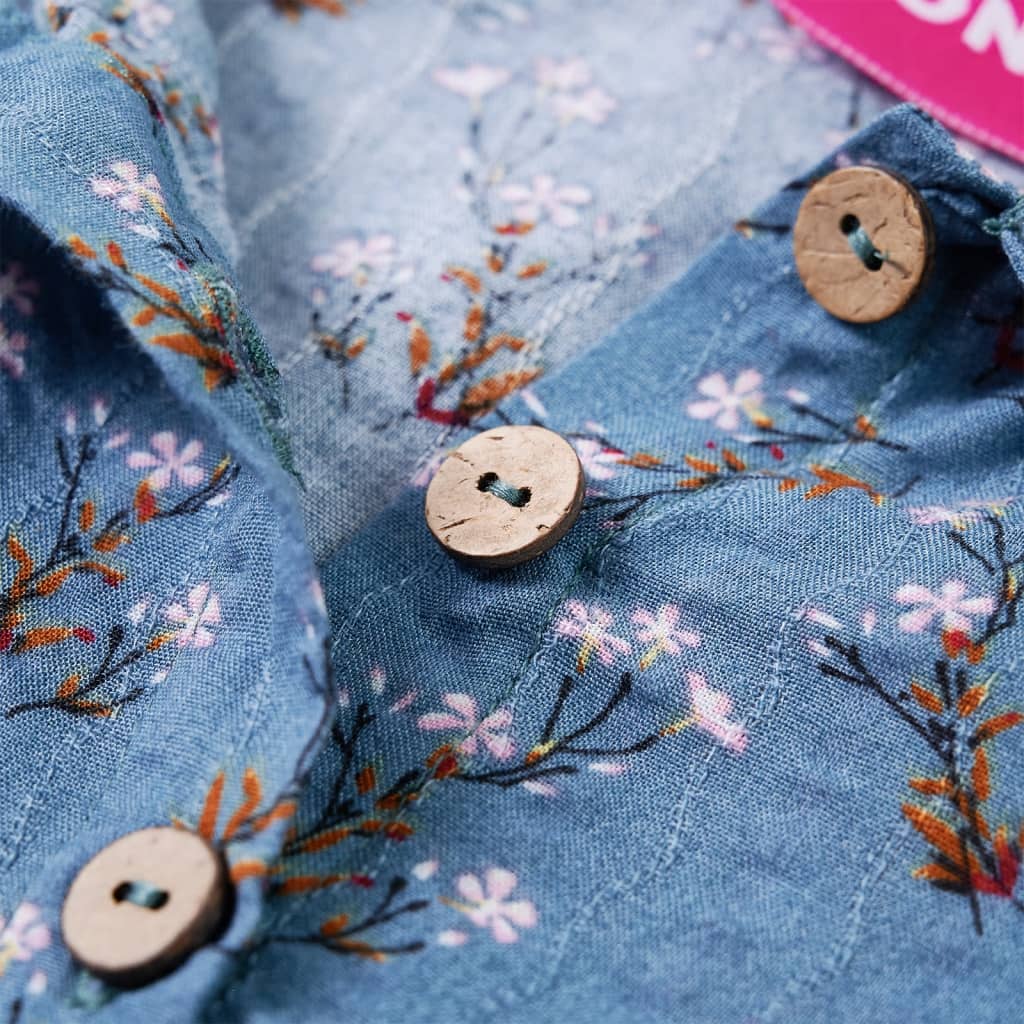 Kinderkleid mit Langen Ärmeln Petrolblau