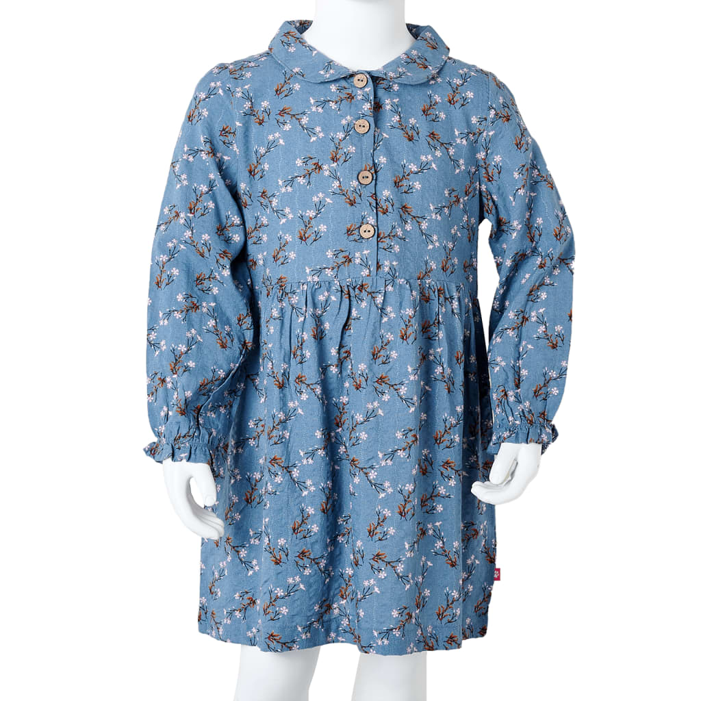 Kinderkleid mit Langen Ärmeln Petrolblau