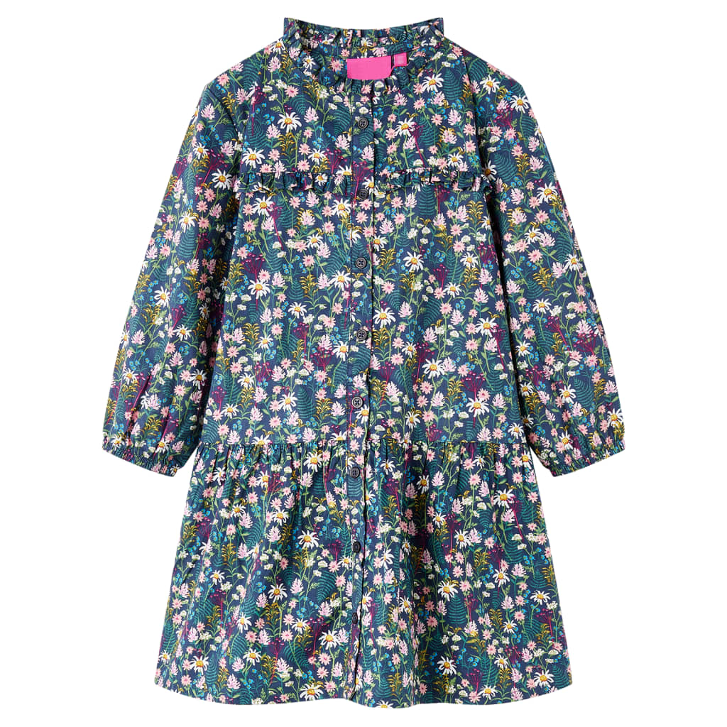 Kinderkleid mit Langen Ärmeln Dunkelblau