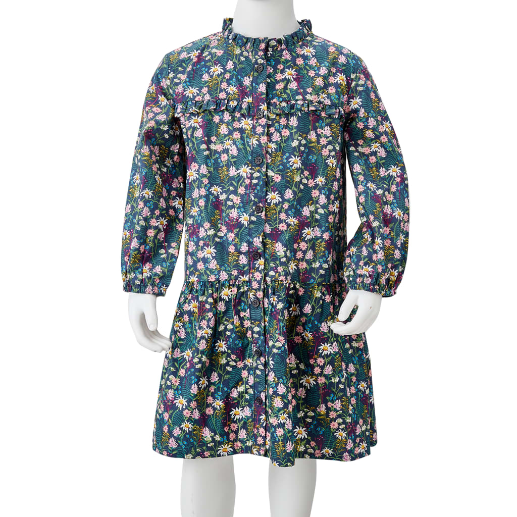 Kinderkleid mit Langen Ärmeln Dunkelblau