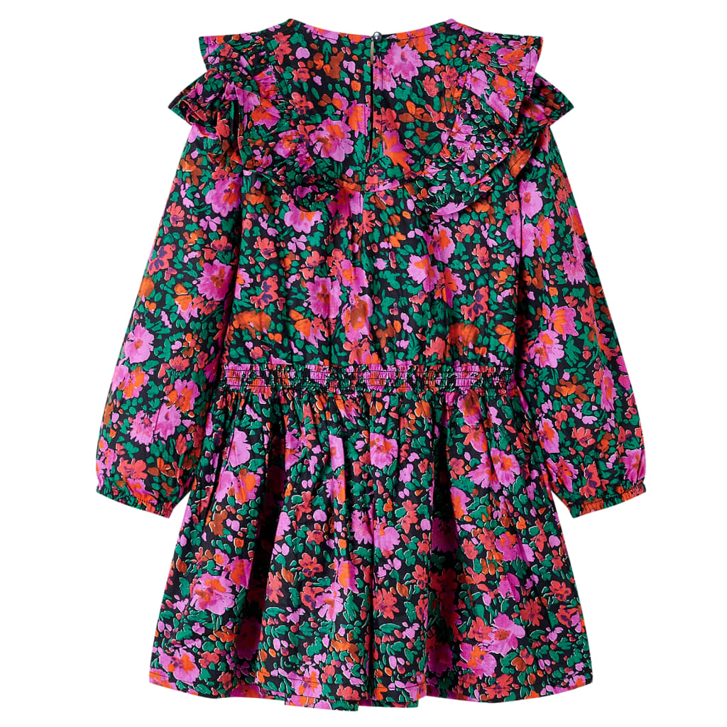 Kinderkleid mit Langen Ärmeln Knallrosa