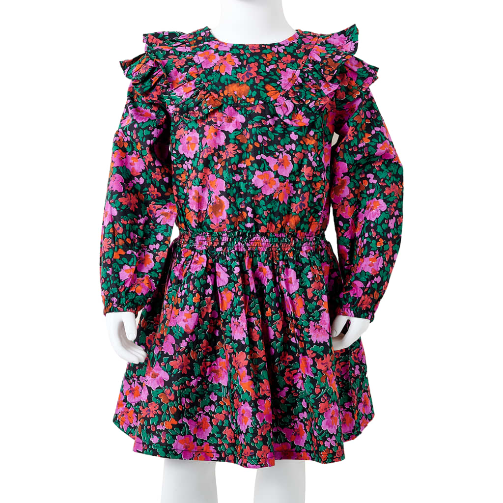 Kinderkleid mit Langen Ärmeln Knallrosa