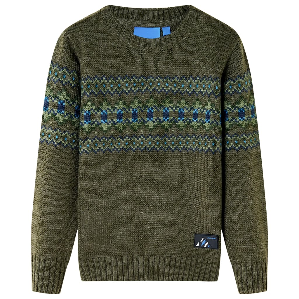 Kinderpullover Gestrickt Khaki