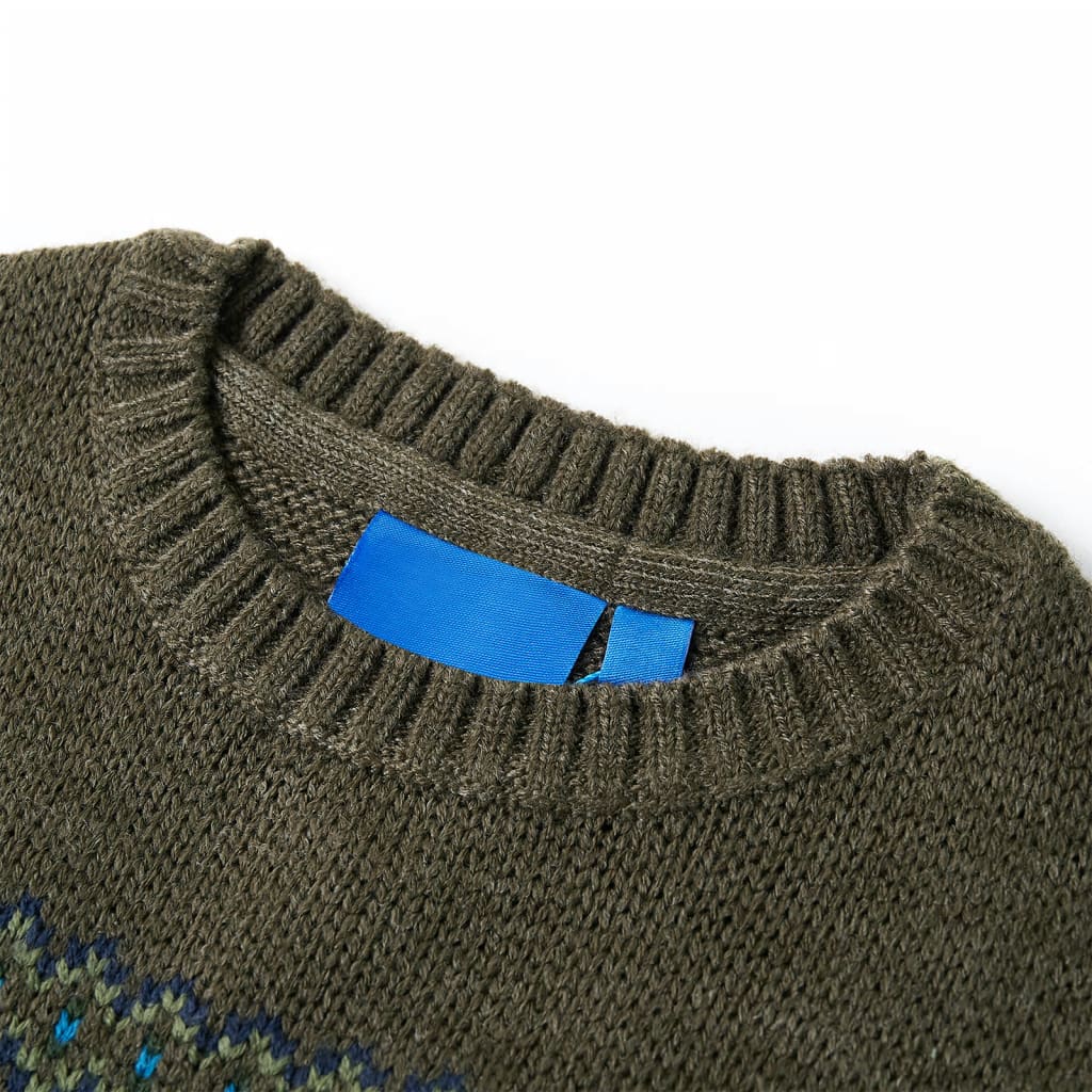 Kinderpullover Gestrickt Khaki