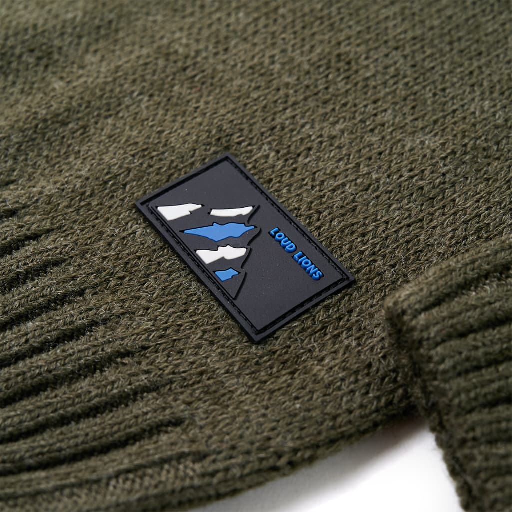 Kinderpullover Gestrickt Khaki