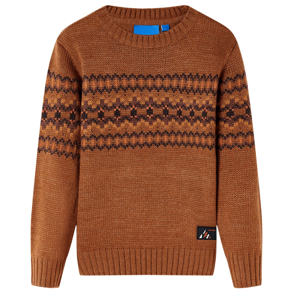 Kinderpullover Gestrickt Cognac
