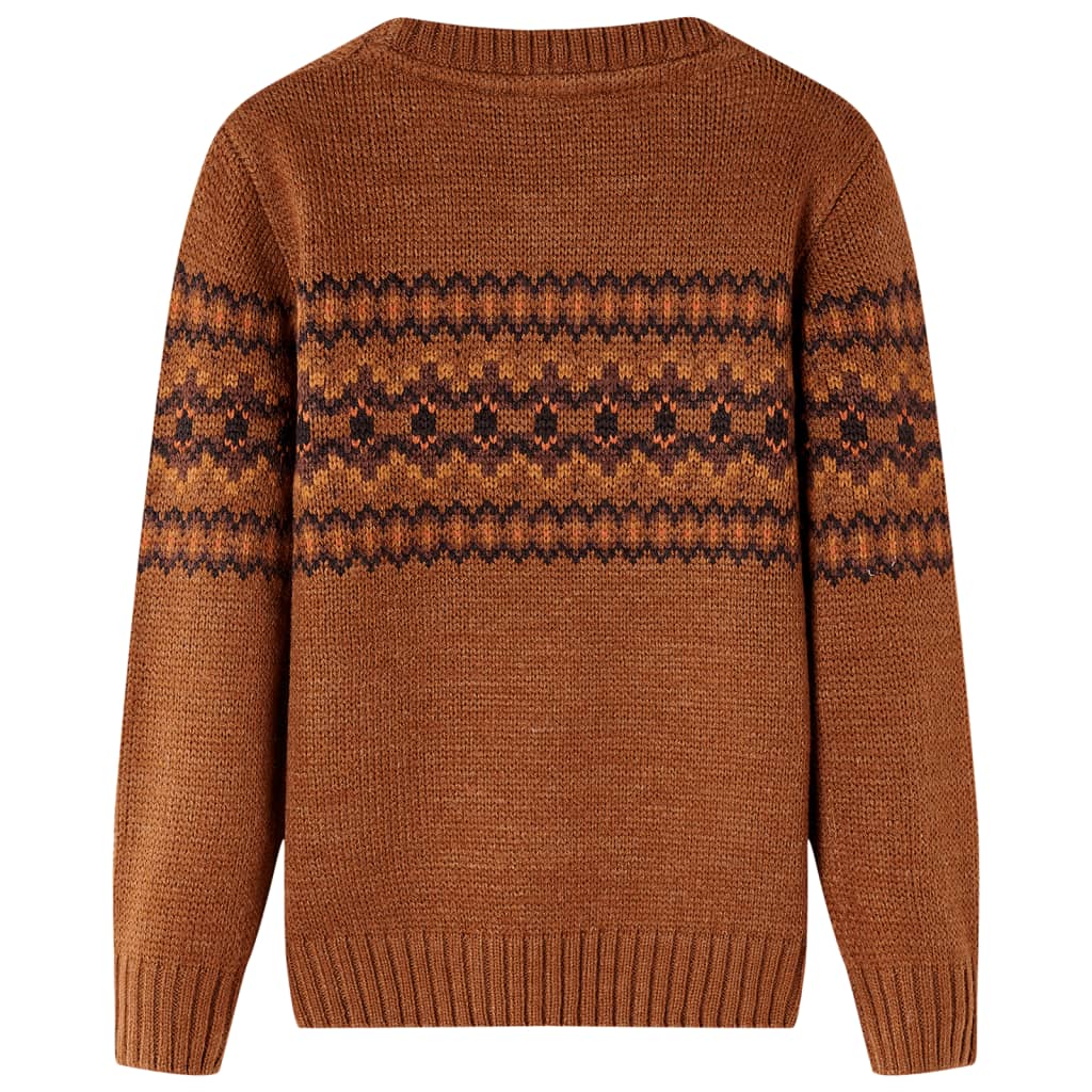 Kinderpullover Gestrickt Cognac