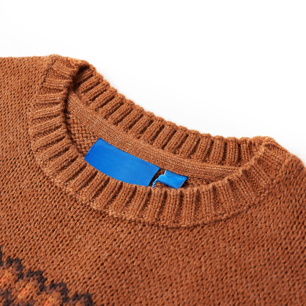 Kinderpullover Gestrickt Cognac