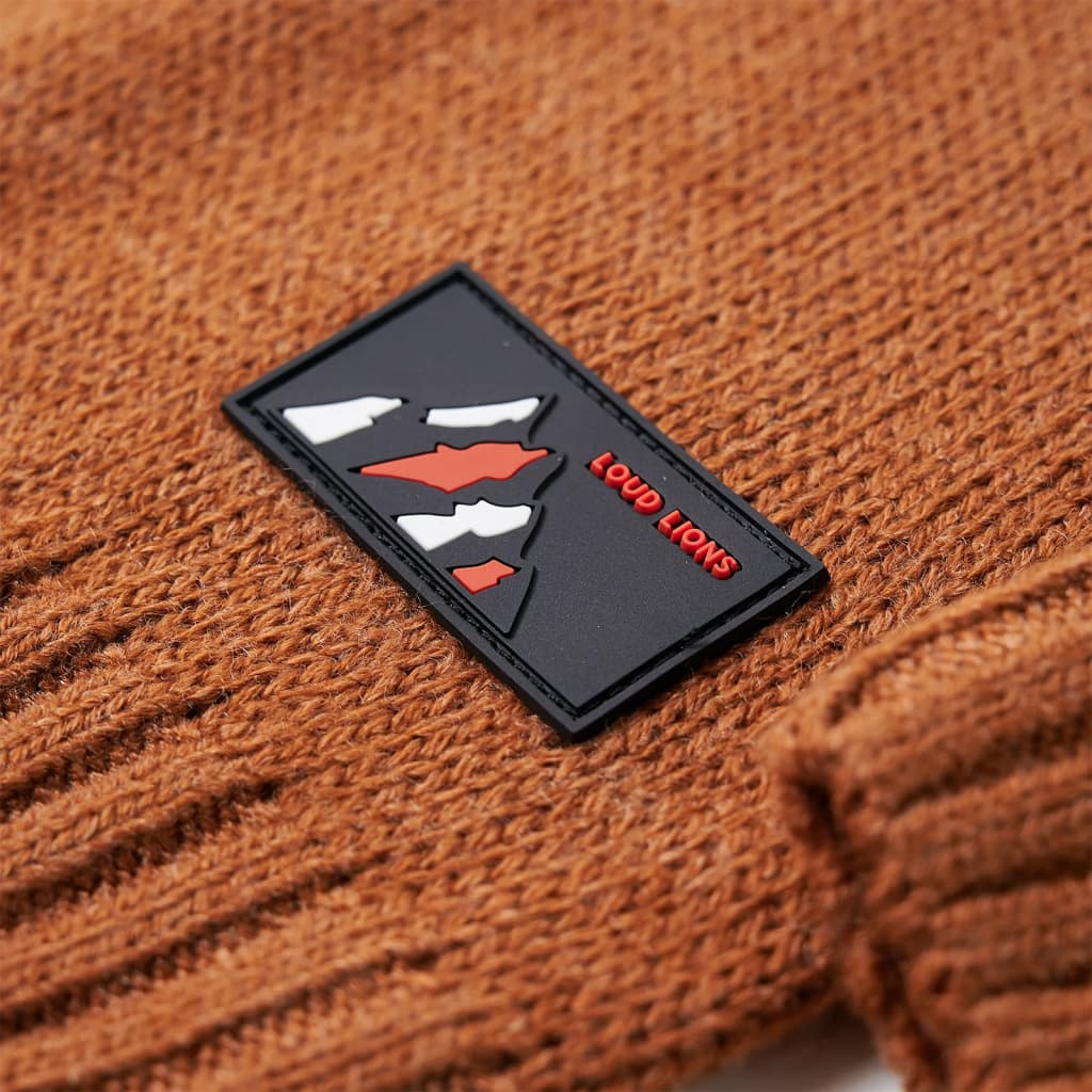 Kinderpullover Gestrickt Cognac