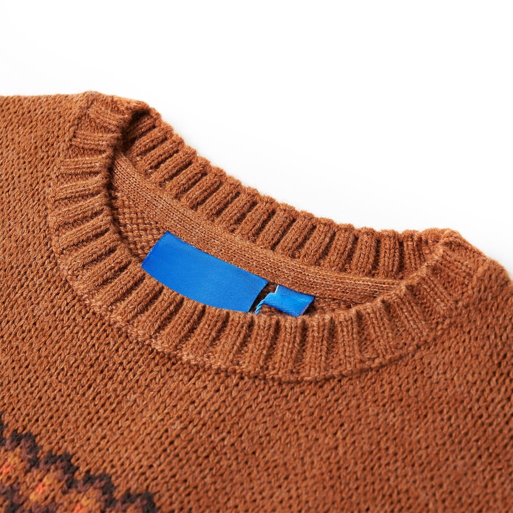 Kinderpullover Gestrickt Cognac